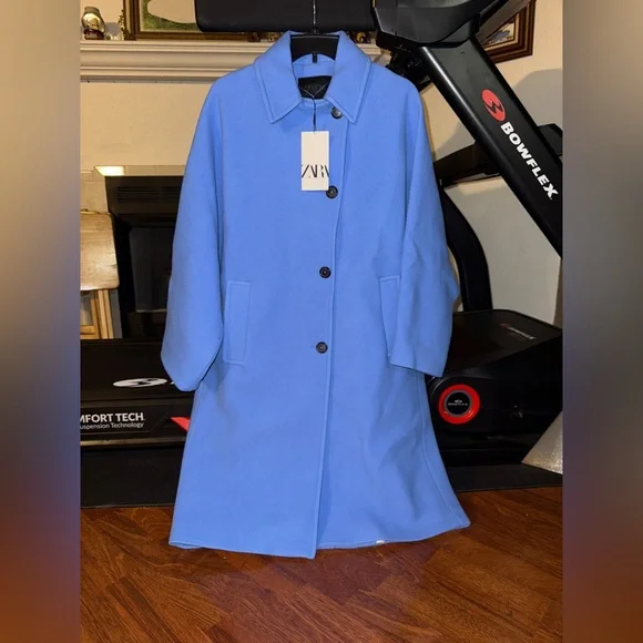 ZARA  MANTECO ZW COLLECTION  WOOL OVERSIZED COAT - Picture 11 of 12